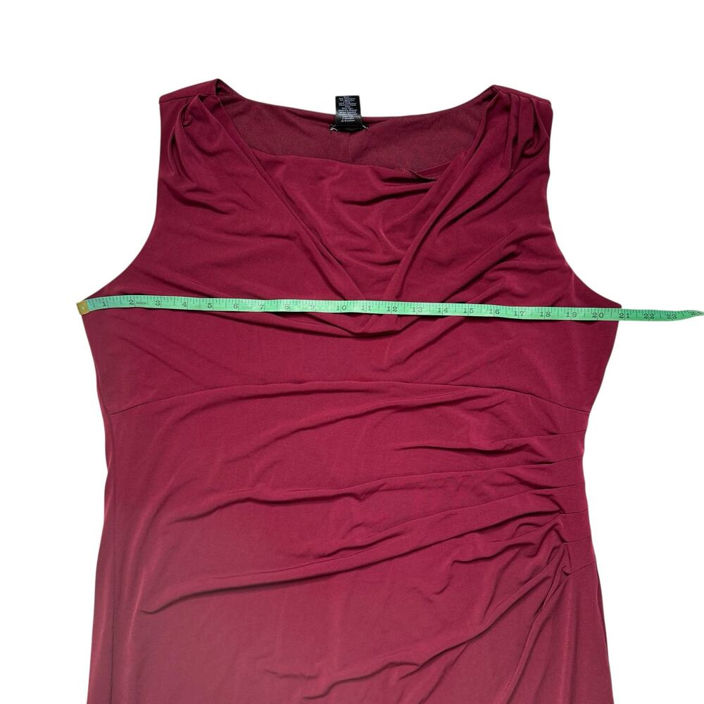 ANN TAYLOR Jersey Draped Sleeveless Dress in Garnet Red Size 16 Womens Career - Picture 8 of 10